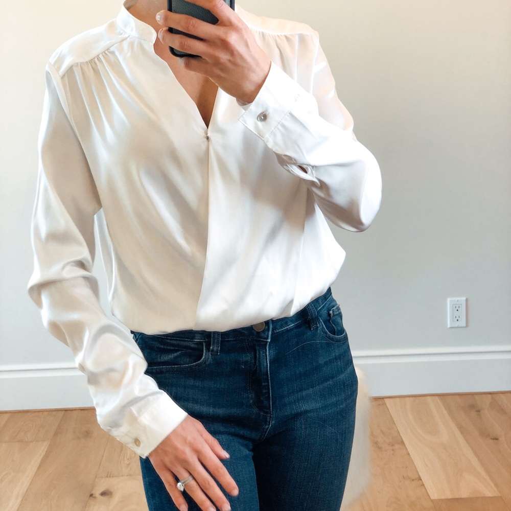 🟡 SALE! NEW YORK White Wrap Bodysuit - Picture 2 of 5